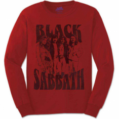 Black Sabbath - Band And Logo Uni Red Long Sleeve 