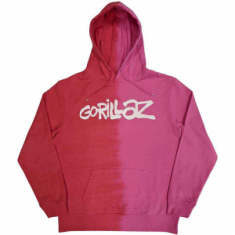 Gorillaz - Two-Tone Brush Logo Red Dip-Dye Hoodie 