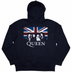 Queen - Vtge Union Jack Uni Navy Hoodie