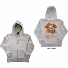 Queen - Classic Crest Uni Ash Grey Zip Hoodie