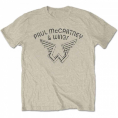 Paul Mccartney Wings - Wings Logo Natrl T-Shirt  (L)