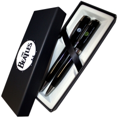 Beatles - Drum & Apple Logos Brass Ball Pen Set