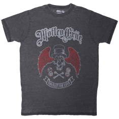 Motley Crue - Skull Wings Uni Bl Dip-Dye T-Shirt