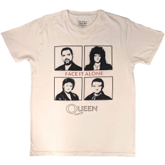 Queen - Face It Alone Squares Uni Natrl T-Shirt
