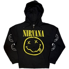 Nirvana - Yellow Happy Face Uni Bl Zip Hoodie