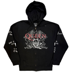 Queen - Logo & Crest Outline Uni Char Zip Hoodie
