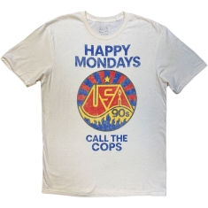 Happy Mondays - Call The Cops Uni Natrl T-Shirt