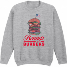 Stranger Things -  Benny’S Burger Uni Grey Sweatshirt