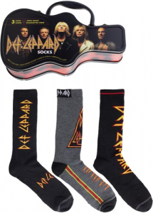 Def Leppard - Logos Guitar Tin Uni 3-Pack Socks