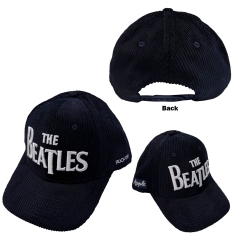 The Beatles - Drop T Logo & Apple Corduroy Navy Baseball Cap