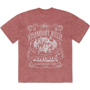 Disney - Mm Steamboat Willie Stone Wash Uni Kashmir Red T-Shirt