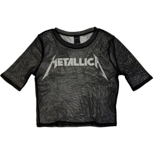Metallica - Logo Lady Bl Mesh Crop T-Shirt