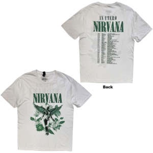 Nirvana - Unisex T-Shirt: In Utero Green (White) (Back Print)