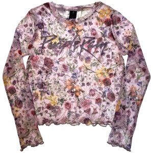 Prince - Purple Rain Logo Floral Lady Pink Mesh Crop T-Shirt