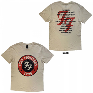 Foo Fighters - Unisex T-Shirt: 1995-2025 Albums (Natural) (Back Print)