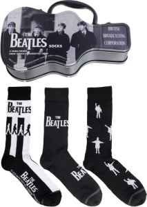 The Beatles - Crew Socks (3 Pack Collector Guitar Shape Tin)