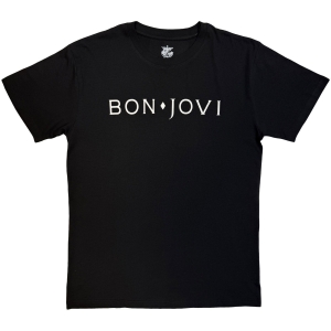 Bon Jovi - Logo Mono Uni Bl T-Shirt