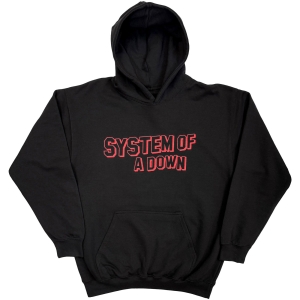 System Of A Down - Red Text Logo Uni Bl Hoodie