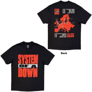 System Of A Down - Map Backprint Tour 26 Uni Bl T-Shirt
