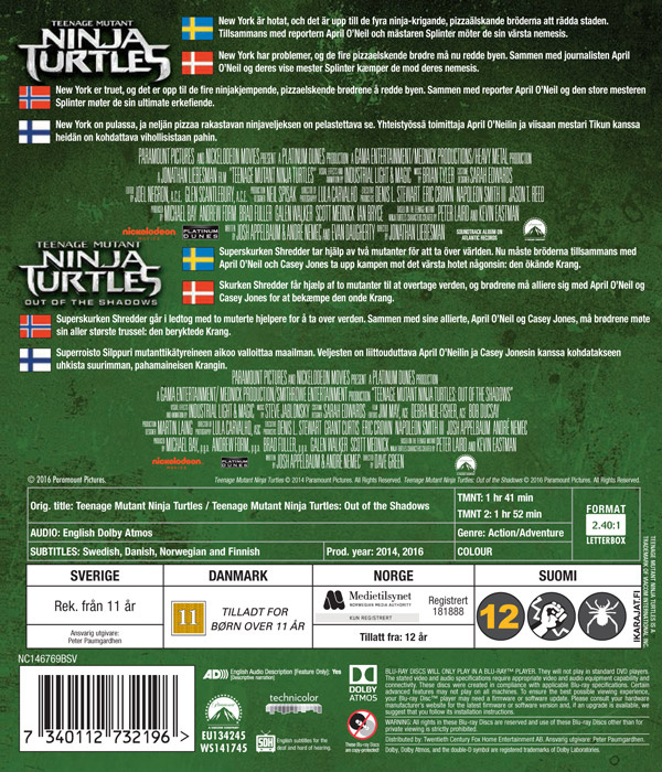Movie - Teenage Mutant Ninja Turtles 1-2 Bd