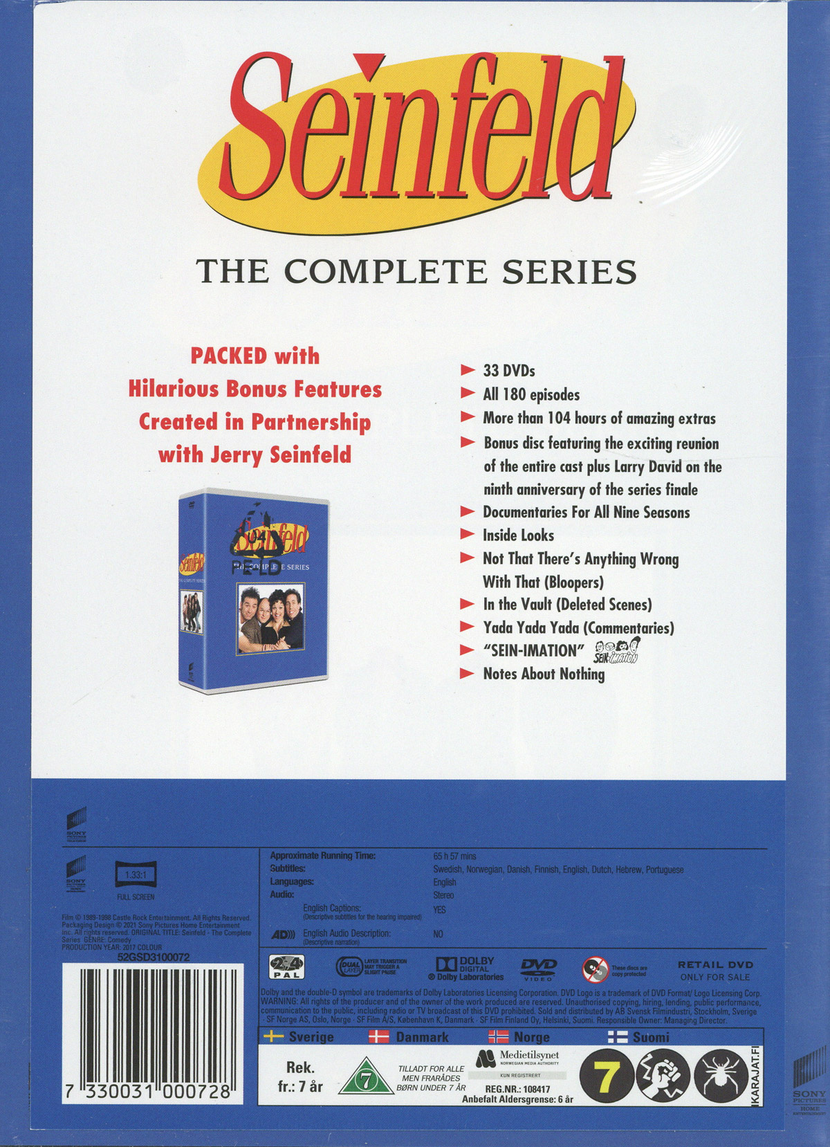 Movie - Seinfeld Complete Series (2017) Dvd S-T