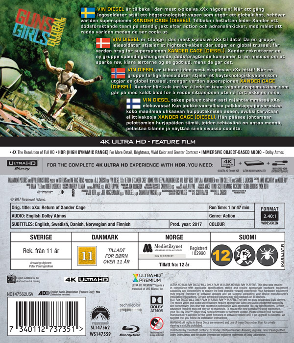 Movie - Xxx 3: Return Of Xander Cage Uhd