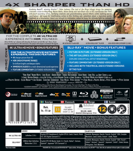 Movie - King Kong (2005) (Uhd+Bd) Uhd S-T