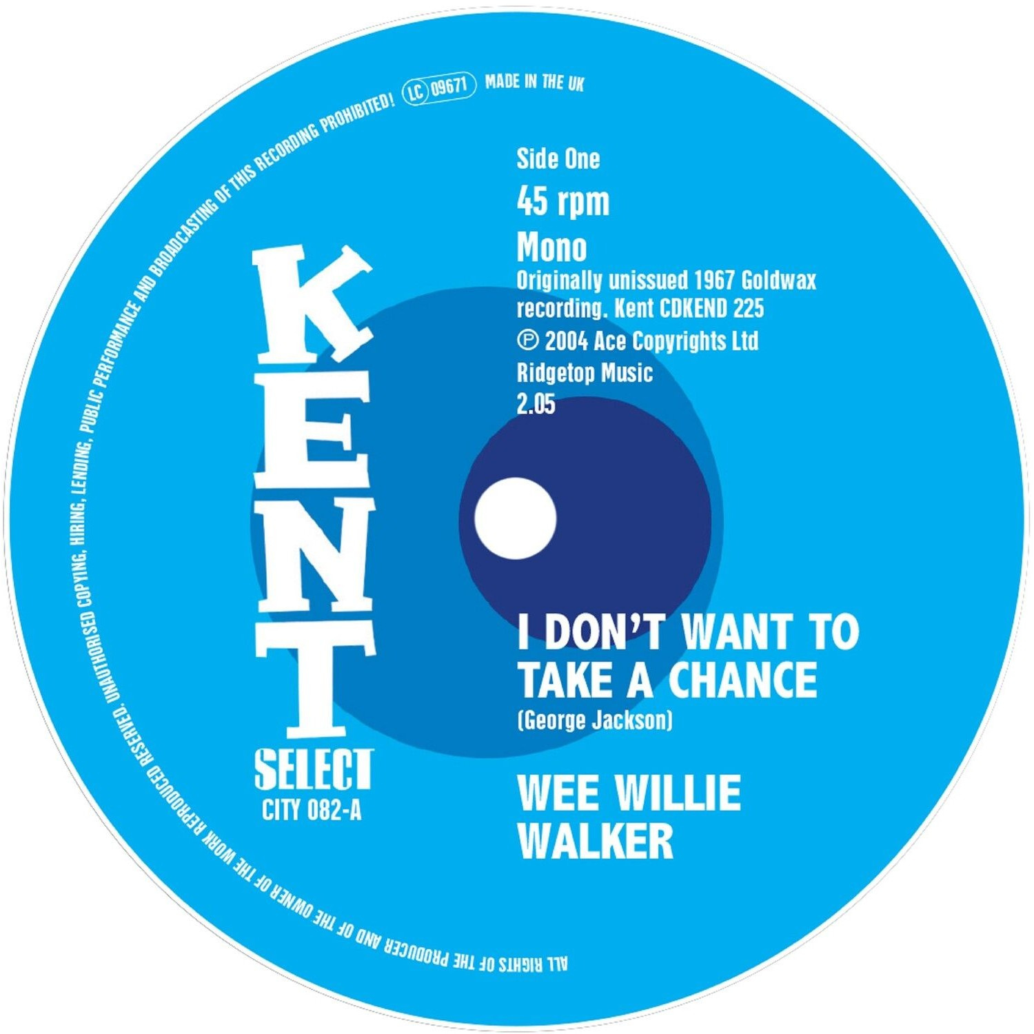 Wee Willie Walker - I Don't Want To Take A Chance