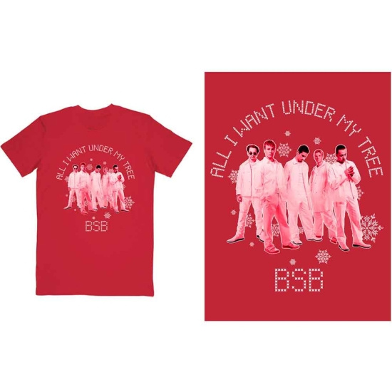 Backstreet Boys - All I Want Xmas Uni Red T-Shirt  (XL)