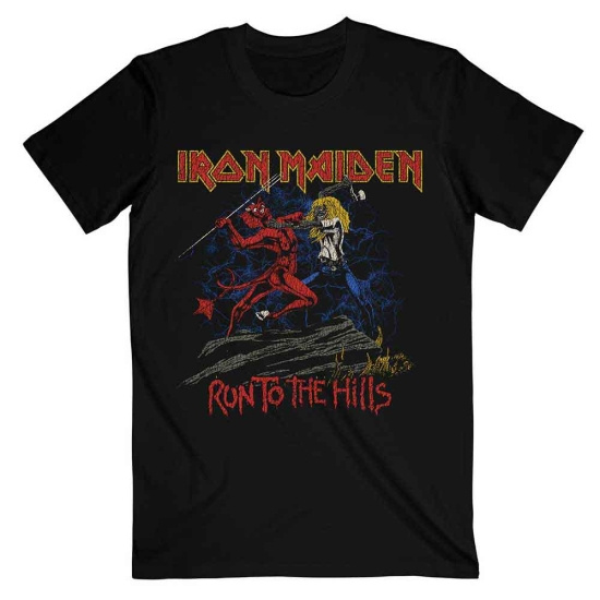 Iron Maiden - Notb Run To The Hills Distress Uni Bl   