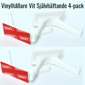 Vinyltillbehör - Vinylhållare Vit Självhäftande 4-pack