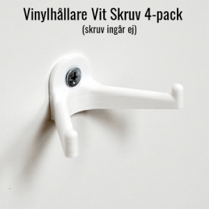 Vinyltillbehör - Vinylhållare Vit För Skruv 4-pack