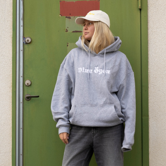 Dina Ögon - Hoodie - White logo (X-Large)