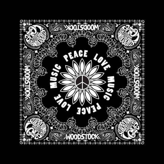 Woodstock - Peace Love Music Bandana