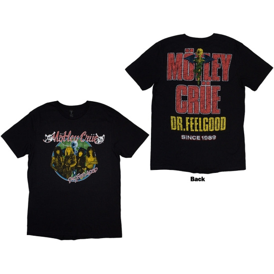 Mötley Crue - Dr Feelgood Circle Photo Black T-Shirt