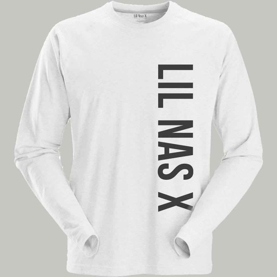Lil Nas X - Vertical Text Uni Wht Longsleeve 