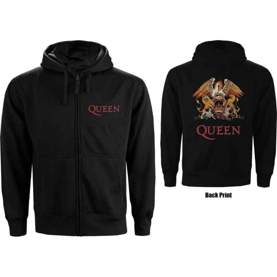 Queen - Classic Crest Lady Bl Zip Hoodie