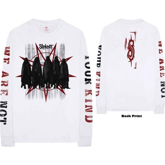 Slipknot - Shrouded Group Uni Wht Longsleeve 