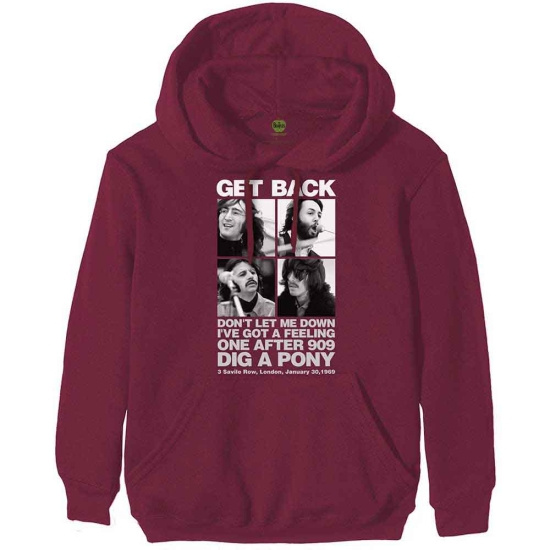 The Beatles - 3 Savile Row Uni Maroon Hoodie 