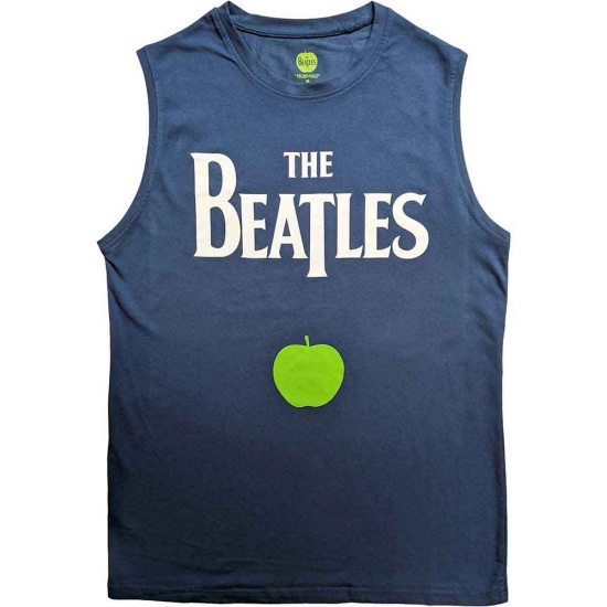 The Beatles - Drop T Logo & Apple Denim Tank Top 
