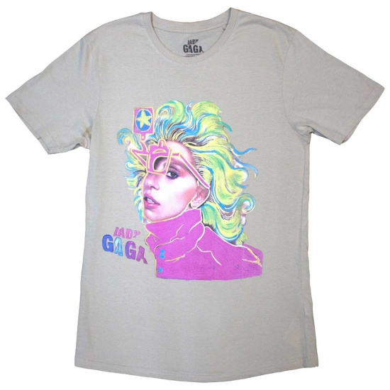 Lady Gaga - Colour Sketch Uni Natrl T-Shirt