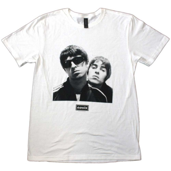 Oasis - Noel & Liam Square Photo Wht T-Shirt  (M)