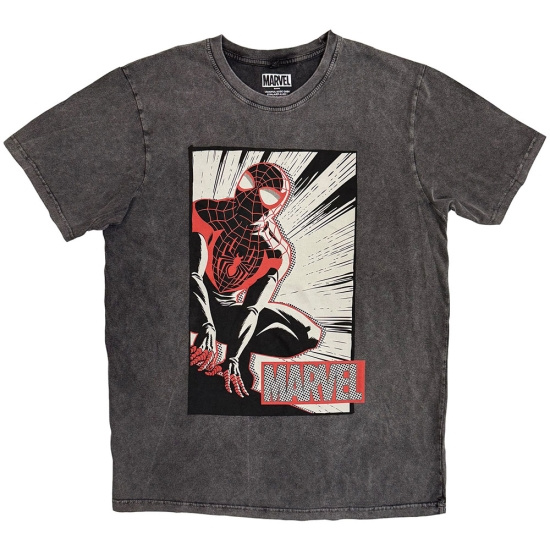 Marvel - Spider-Man Crouch Cartoon Stone Wash Uni Char T-Shirt