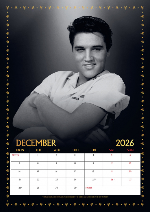 Elvis  - 2026 A3 Calendar
