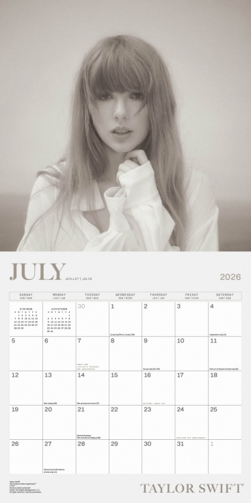 Taylor Swift  - 2026 Square Calendar