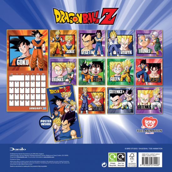 Dragonball Z  - 2026 Square Calendar