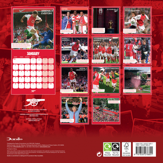 Arsenal Fc Legends  - 2026 Square Calendar
