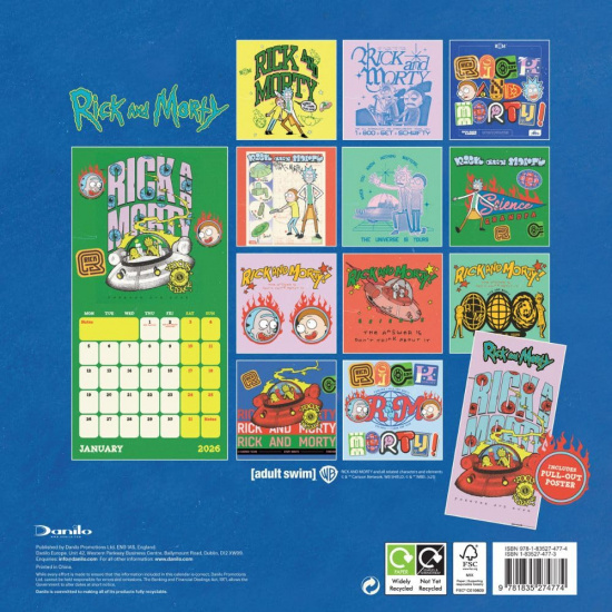 Rick And Morty  - 2026 Square Calendar
