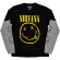 Nirvana - Happy Face Uni Bl/Grey Layered Longsleeve (L) Nirvana - Happy Face Uni Bl/Grey Layered Longsleeve (L)