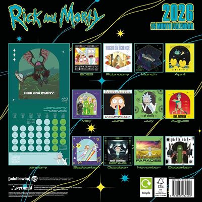 Rick & Morty  - 2026 Square Calendar